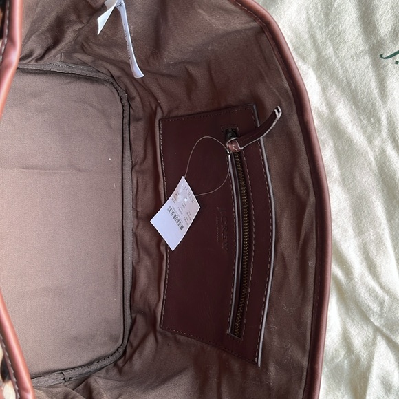 NWT J.Crew Collection Leather and calf hair tote. - Picture 6 of 14